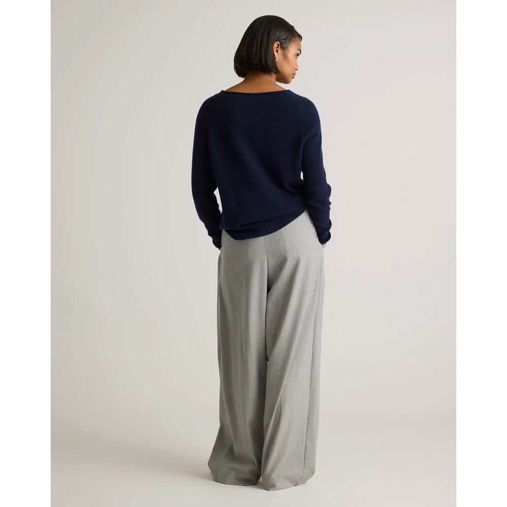 Quince Mongolian Cashmere Boatneck Sweater Navy Size L NWT Quiet Luxury - Picture 3 of 12